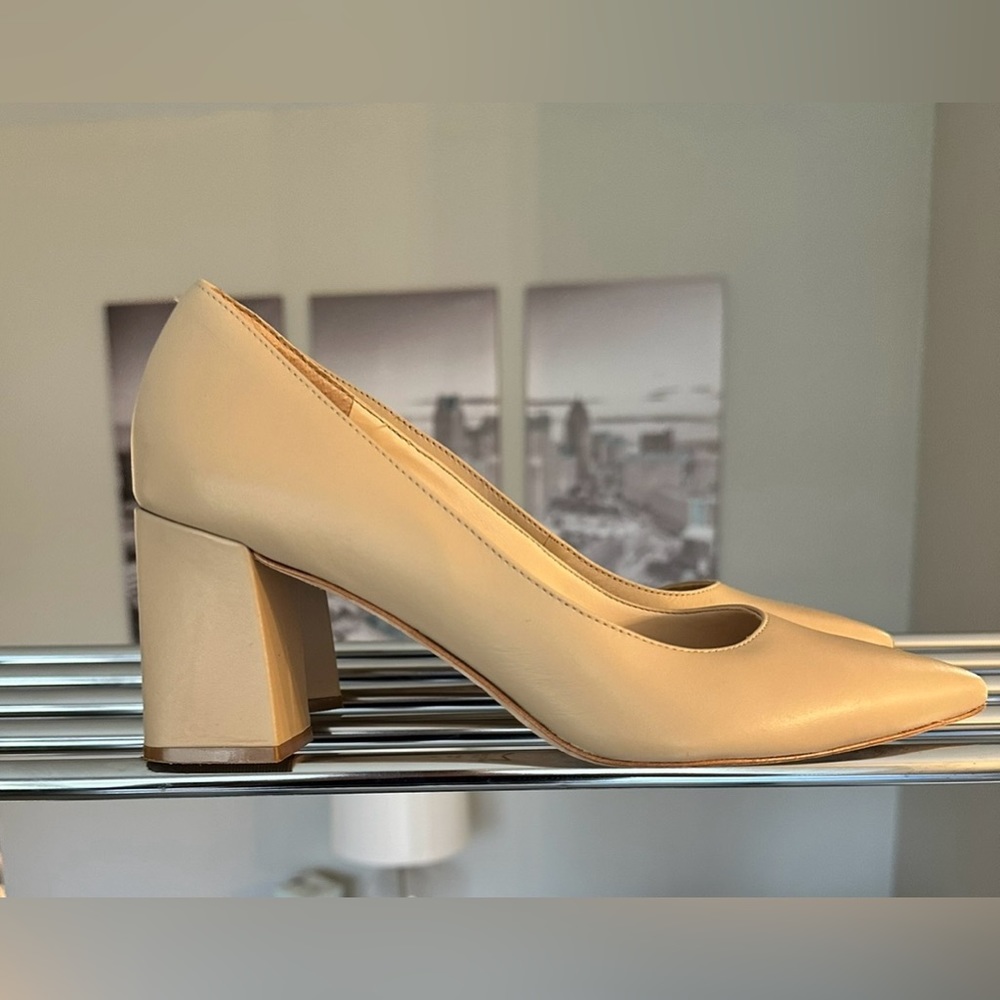 Marc Fisher Nude Patent Leather Pointy Toe Pump